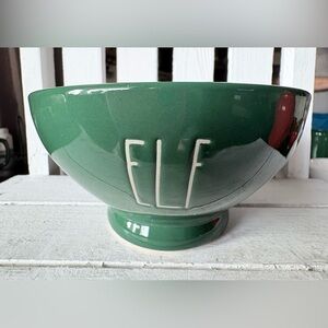 Rae Dunn Green ELF Ceramic Bowl
